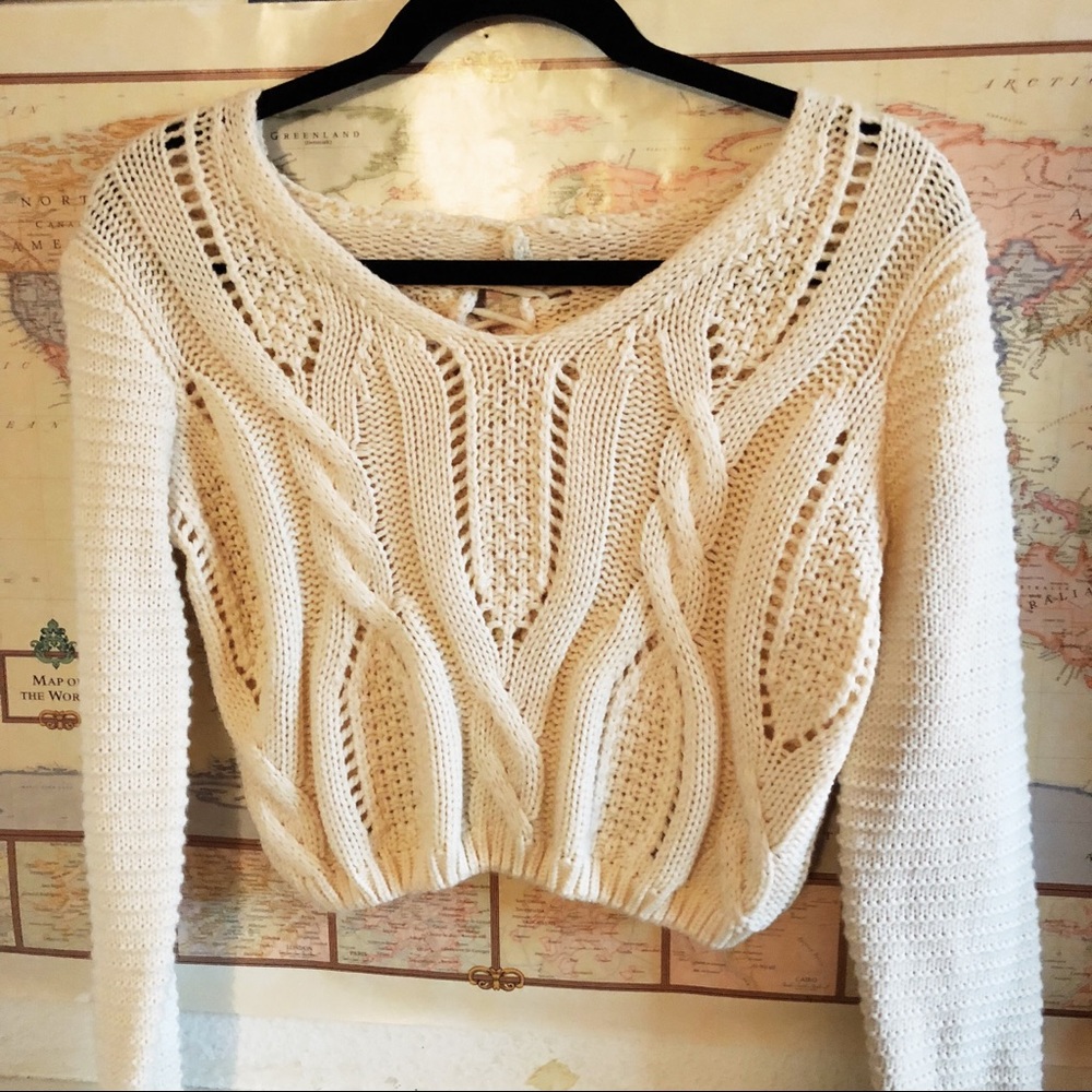 cropped white sweater